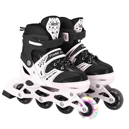 Toy Imagine Adjustable Inline Skates for Kids & Adults, Ages 6-18, Black