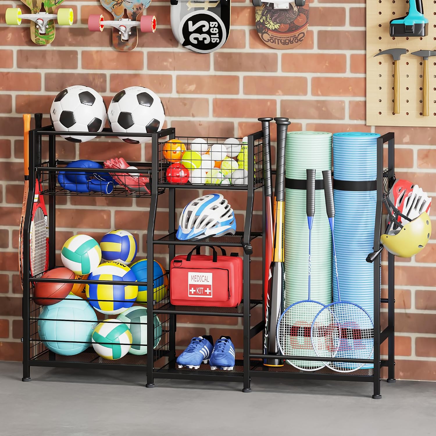Sonyabecca Garage Sports Equipment Organizer Golf Bag Storage Rack