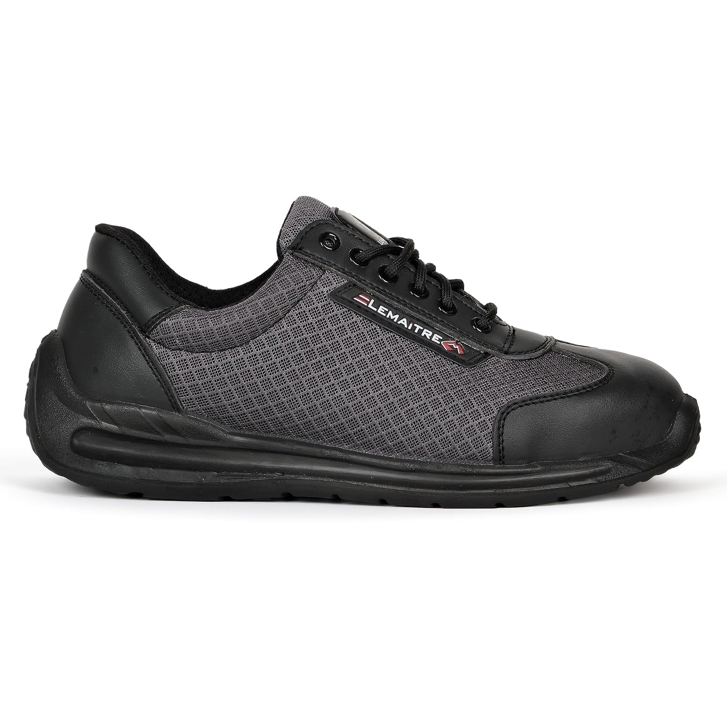 PERF Oxygen M Sports Safety Shoes for Men | Steel Toe 200J | Lightweight Mesh | Anti-Puncture | Oil Resistant | Anti-Slip | Breathable Industrial Work Shoes (Black, 11)