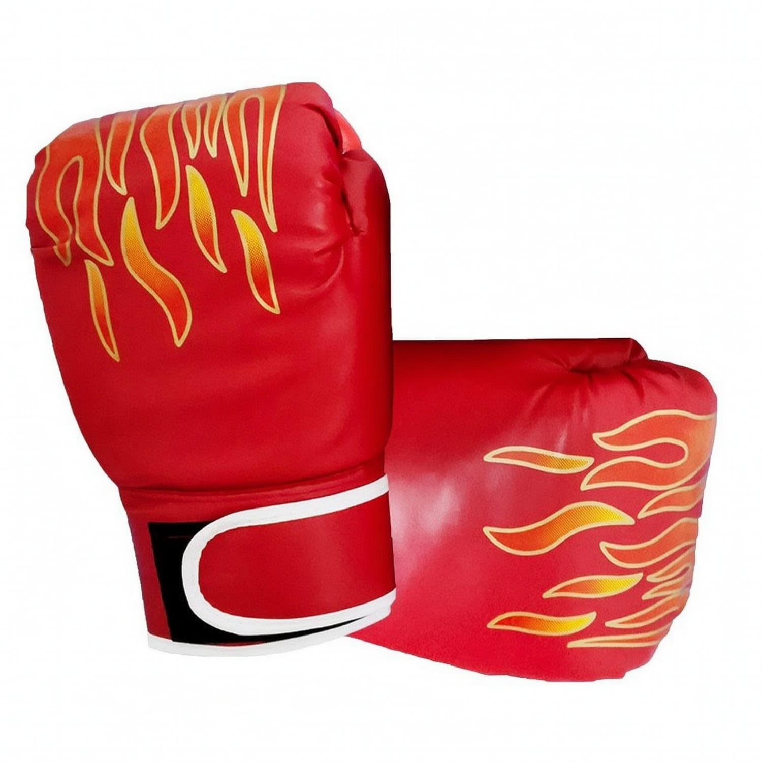 Padded Boxing Gloves with Wrist Strap Cushioned Boxing Gloves with Attached Thumb Pro Training Sports Gear Adjustable for Beginners, Young Athletes, Gym, Home Workouts, Red, Kids a