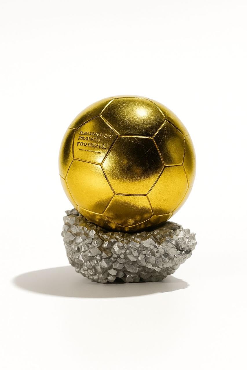 ART MAGIC Golden Football Trophy Decorative Showpiece | Award-Style Football Figurine for Home & Office Decor | Football Showpiece for Sports Lovers, Gifting & Desk Display