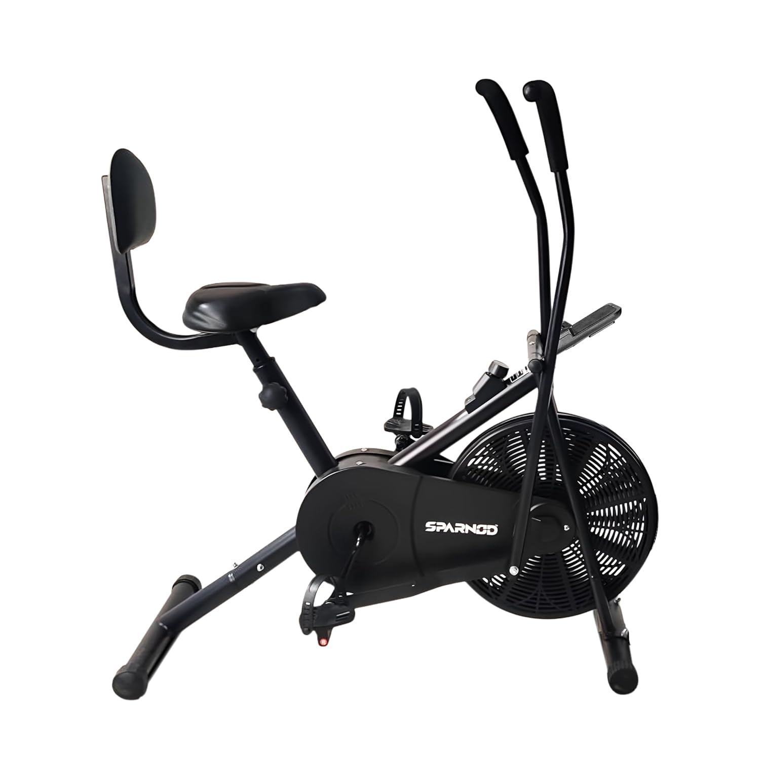 Sparnod SAB-05 Air Bike Exercise Cycle for Home Gym with Back Support | Full Body Workout � Arms & Legs Dual Action | Adjustable Resistance | 120 KG Maximum User Weight & 1-Year Warranty